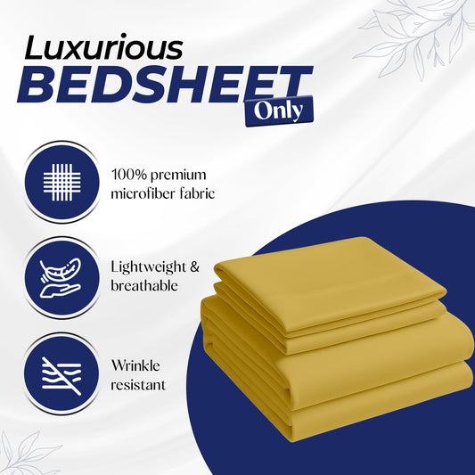 Premium Gold Dyed Bedsheet 160x220cm | Dubai Abu Dhabi Sharjah