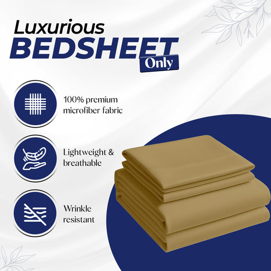 Premium Dyed Bedsheet Brown 160x220cm | UAE Delivery to Dubai, Abu Dhabi & All Emirates | INFINI HOMES