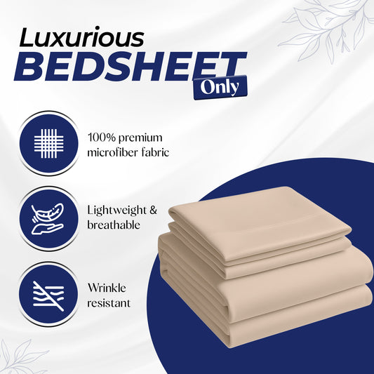 Premium Luxury Dyed Bedsheet UAE | Ivory 160x220cm | Dubai Abu Dhabi Sharjah Delivery