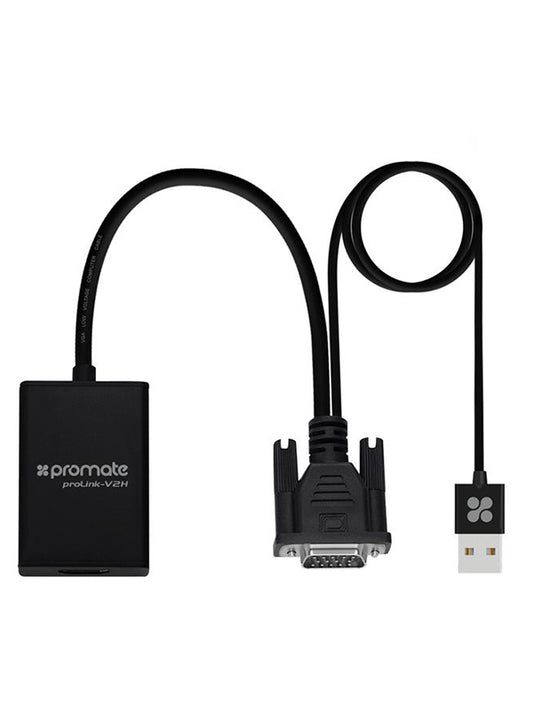 Promate VGA to HDMI Converter Adapter 1080p HD with Audio Support UAE | Dubai, Abu Dhabi, Sharjah, Ajman, Fujairah, RAK, UAQ