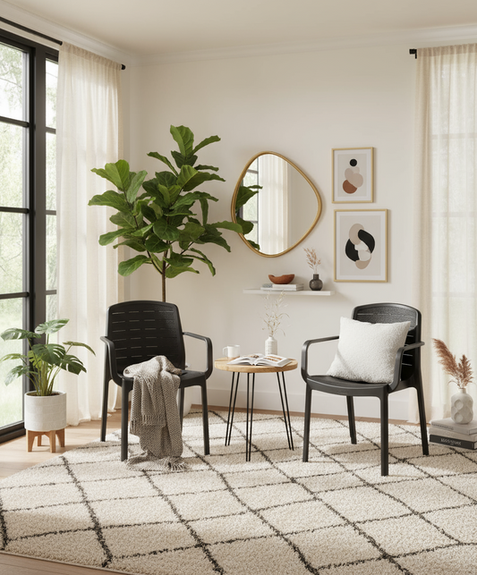 Premium Woodgrain Outdoor Chair Dark Brown - UAE Wide Delivery | Dubai Abu Dhabi Sharjah