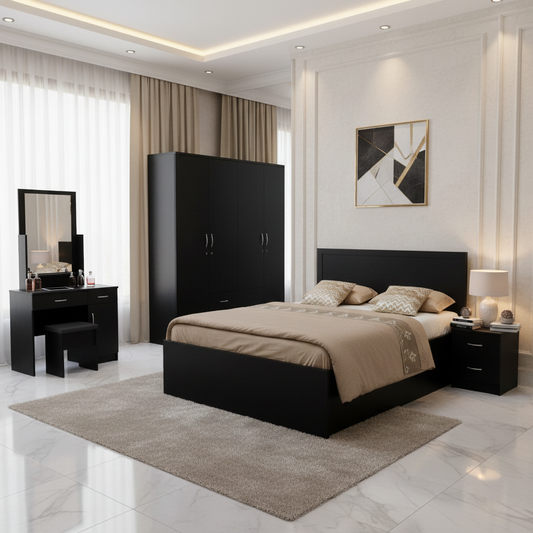 Bedroom Set IH 9180 | King Size 180×200 | Premium Wooden Bed Frame UAE