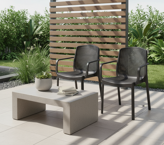 Premium Cedarattan Armchair Set - UAE Wide Delivery | Dark Brown Outdoor Furniture Dubai