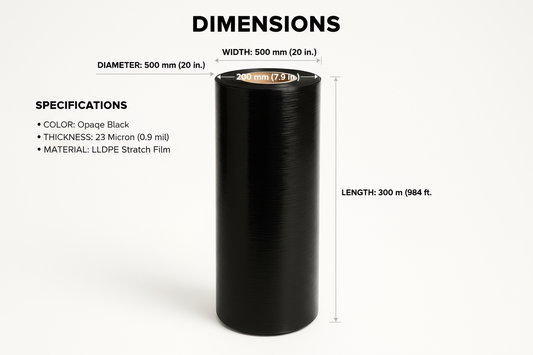 Black Stretch Film Roll UAE - Heavy Duty Pallet Wrap | Dubai Packaging Supplies