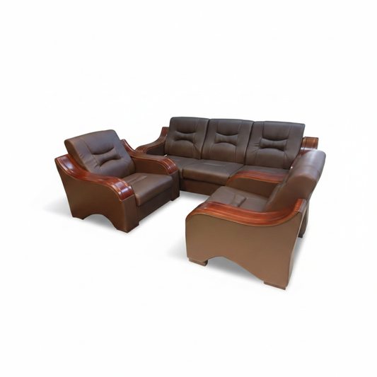 Sofa Set 3+1+1 – Premium 5-Seater Living Room Sofa | INFINI HOMES UAE BROWN