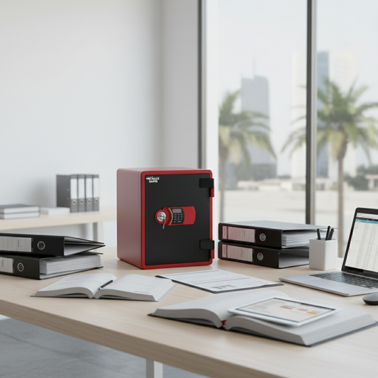 Eagle YES-031DK Fire-Resistant Safe – Red, Digital + Key Lock System