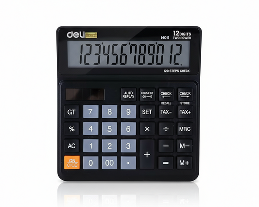 Deli EM01120 Desktop Calculator 12-Digit LCD Display - Office & School Calculator UAE