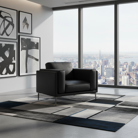 AIKA Single Seater Leatherette Sofa - Black