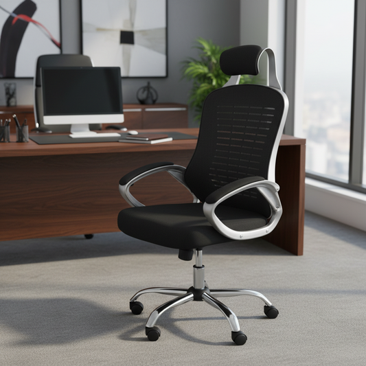 Ergonomic Mesh High Back Office Chair with Headrest UAE | Executive Chair Dubai | IH 6841(878)