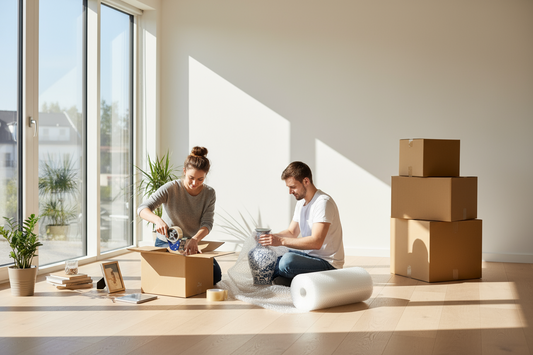 Moving Starter Kit UAE - 3 Carton Boxes + 3 Clear Tape + Bubble Wrap | Dubai Abu Dhabi