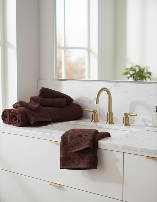 Premium Brown Bath Towel Set UAE |  Family Pack Cotton Dubai Abu Dhabi
