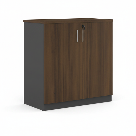 INFINI HOMES Wooden Door Cabinet UAE - Model KN808-BR Walnut Grey 90x80x40cm Soft Close Dubai Abu Dhabi Sharjah