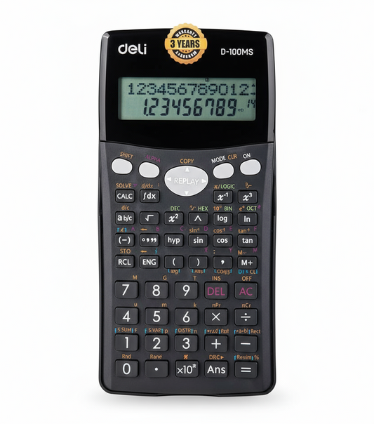 Scientific Calculator Deli WD-100MS | 2-Line Display | UAE 3 Year Warranty | Best for Students & Engineers