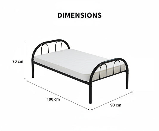 Premium Steel Single Bed Frame with Medicated Mattress - UAE Wide Delivery | INFINI HOMES