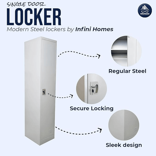 INFINI HOMES Heavy Duty Metal Steel Storage Locker Cabinet with Plastic Handle