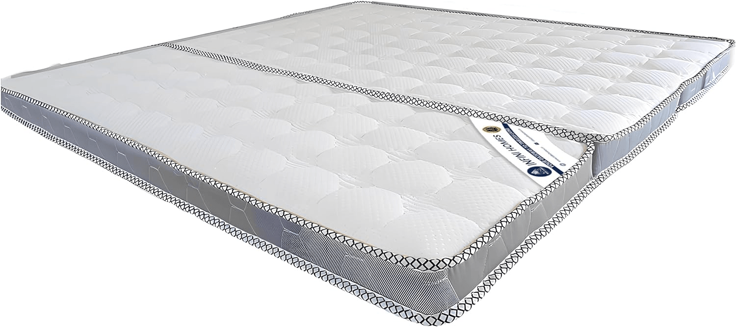 INFINI HOMES Single High Density Foam White Foldable & Flipable Mattress