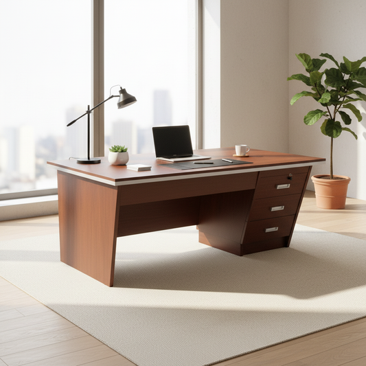 Office Desk 1M Golden Oak (100x60x75cm) | Premium Workspace Furniture UAE