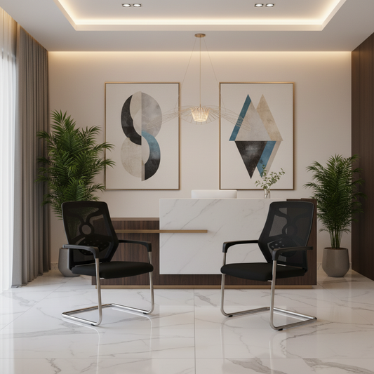 Premium Visitor Chair Black IH 818 BLK | UAE Office Furniture