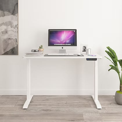 Height Adjustable Sit Stand Desk UAE | White Frame & Top | Dubai Abu Dhabi Sharjah