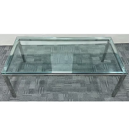 Premium Rectangular Coffee Table Glass Top Steel Frame - Dubai Abu Dhabi UAE