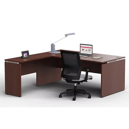 Premium L-Shaped Executive Office Desk UAE | Dubai Abu Dhabi Sharjah - WENGE
