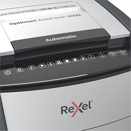 Rexel Optimum AutoFeed+ 600M Automatic Micro Cut Paper Shredder