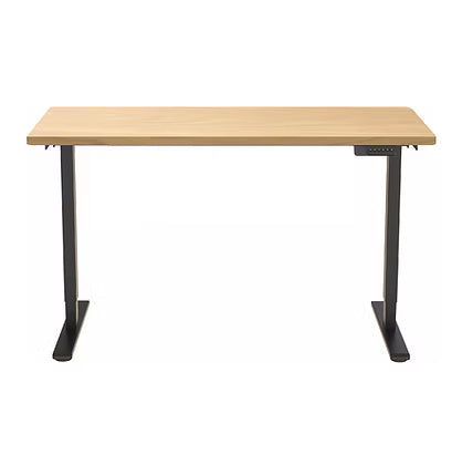 Height Adjustable Sit Stand Desk UAE | Black Frame Maple Top 1400x700mm | Dubai Abu Dhabi Delivery