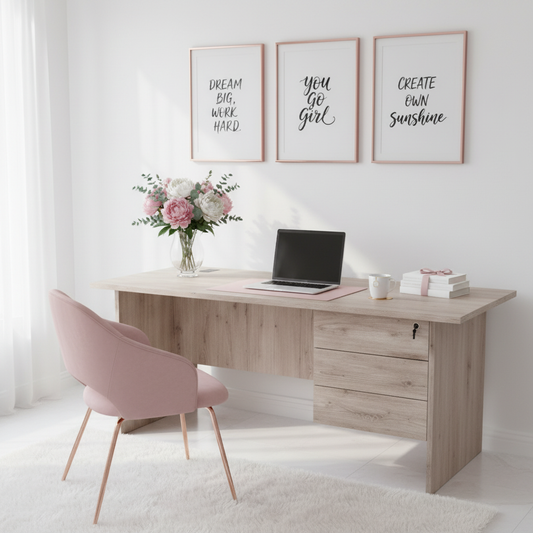 Office Desk Ash Wood 140cm | Premium Workstation for UAE Offices