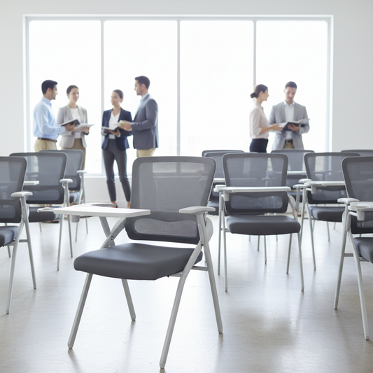 Study Chair with Foldable Writing Pad – Grey | IH 082