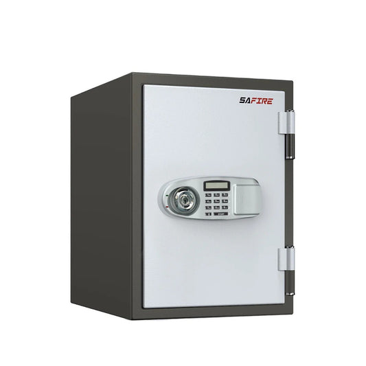 SAFIRE FR30 Fire-Resistant Safe – Grey, Dual Locking System (Key + Digital)