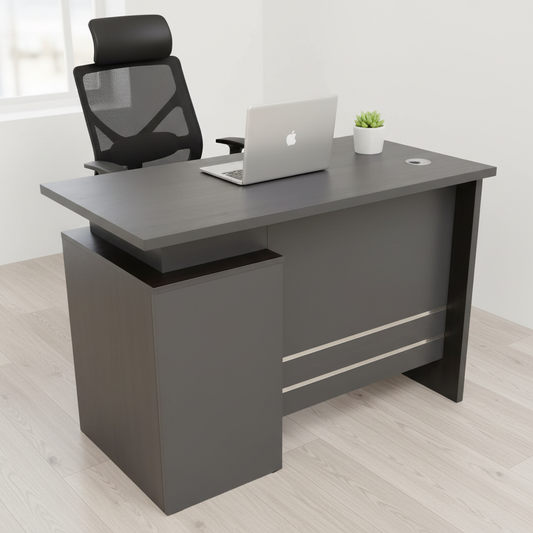Office Table IH 5010 | 1.0M Coffee & Khaki | INFINI HOMES UAE