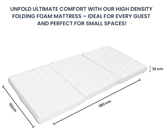 INFINI HOMES High Density Foam White Mattress - 90x180x7cm Folding