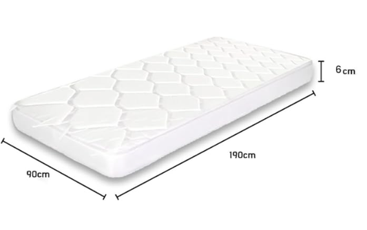 INFINI HOMES High Density Foam White Mattress - 90x180x10cm Folding