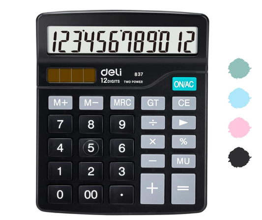 Deli E837 12-Digit Desktop Calculator