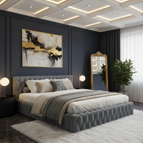 Low-Profile Tufted Upholstered Wooden Bed 120×190 cm with Mattress Included | UAE Delivery to Dubai, Abu Dhabi & All Emirates