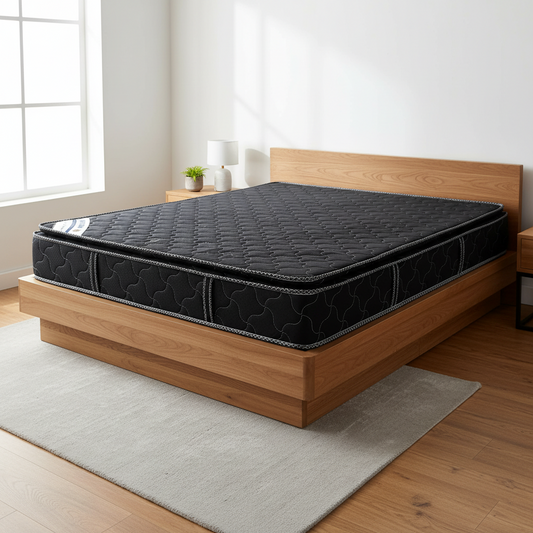 INFINI HOMES Premium High Density Foam Bonnel Spring Mattress - Black Super King 180x200cm