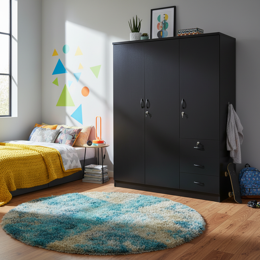Three Door Wooden Wardrobe | IH 633 – Premium Storage for UAE Homes