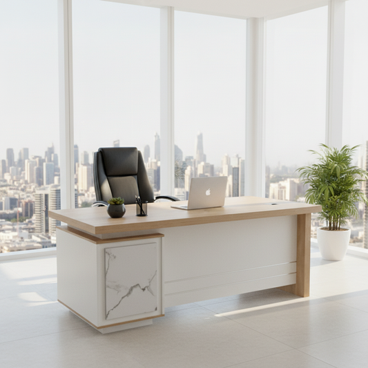 Office Table 140x70x75cm | Coffee & Khaki | INFINI HOMES IH-2014