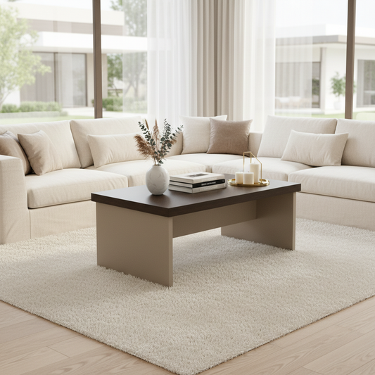 Center Table IH 1060 | Premium Coffee Table 100×60×45 cm – Coffee & Beige