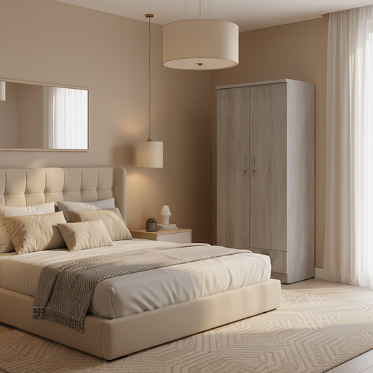 Two Door Wooden Wardrobe IH 621 | Premium Storage for UAE Homes