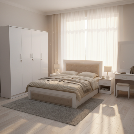 Bedroom Set IH 467 | King Size Wooden Bed 180x200 – INFINI HOMES UAE