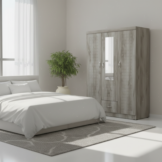 Three Door Wardrobe (IH 73) – Modern Wooden Wardrobe UAE