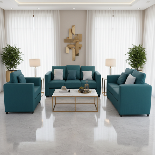 Green Fabric Sofa Set 3+2+1 | IH CS1016 | INFINI HOMES UAE