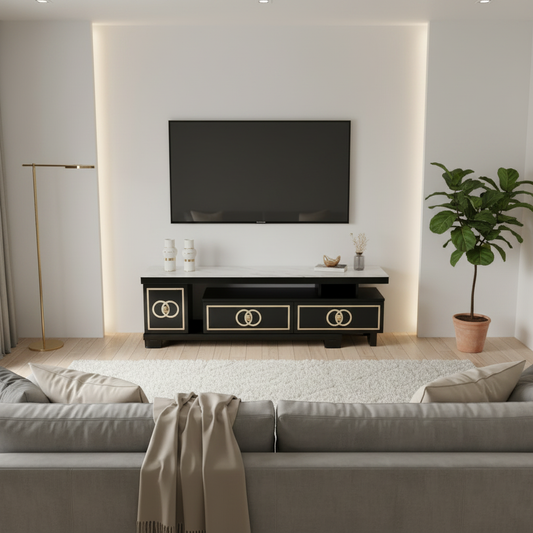 Glossy TV Stand | Black TV Console 150cm – INFINI HOMES UAE