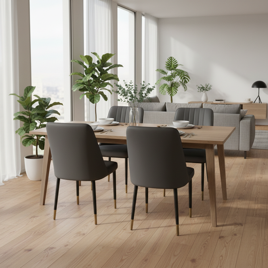 PU Dining Chair with Metal Legs | Grey | IH-DC34