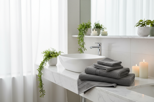 INFINI HOMES Charcoal Luxury Towel Set - Premium 100% Cotton Bath Towels UAE