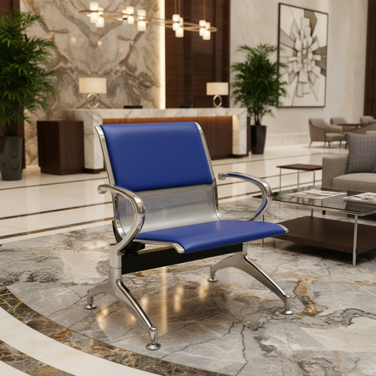 Airport Chair Steel 1-Seater Blue | Premium Waiting Room Seating UAE