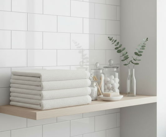INFINI HOMES Iris White Luxury Hand Towel Set - Premium 100% Combed Cotton Bath Linen UAE