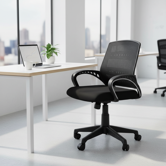 Low Back Office Chair with Nylon Base & Casters - Premium Ergonomic Desk Chair UAE | IH 514