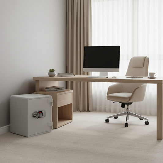 Eagle YES-031DK Fire-Resistant Safe – White, Digital + Key Lock System